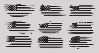 American Flag Silhouette, grunge USA bayrak seti vektör, grunge, bayrak, siluet, bağımsızlık, 4 Temmuz, 4 Temmuz, bayrak silueti