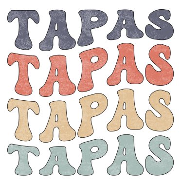 Tapas, İspanyol mutfağı illüstrasyon-Tapas, tişört tasarımı