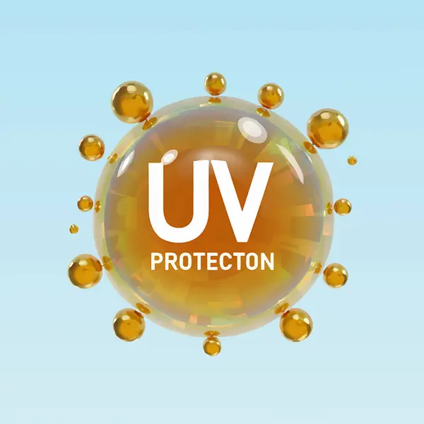 Stock vector UV radiation uv protection ultraviolet sunblock icon eps vector design Isolated on light background illustration