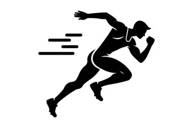 Athletics Running Man Vector Art And Illustration