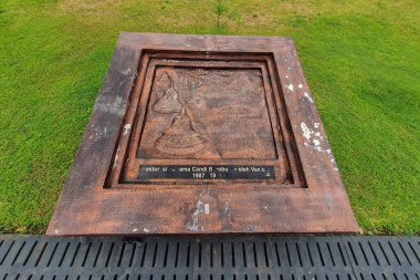 Borobudur tapınağı, Magelang, Yogyakarta. Ayrıntılı İşlemeli Taş Yardım Antik Mimari Yapılar ve Dağlık Manzaralar, Gösterge Yenileme Çabaları ve Kültürel Koruma