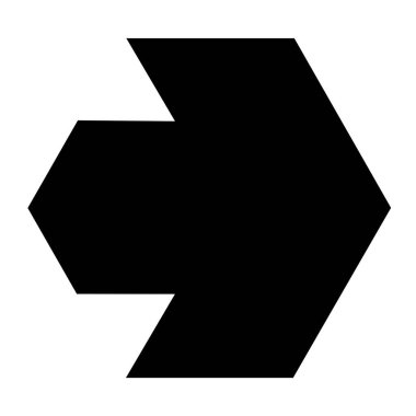 Evrensel tasarım biçimi için geometrik şekilli sağ ok simgesi