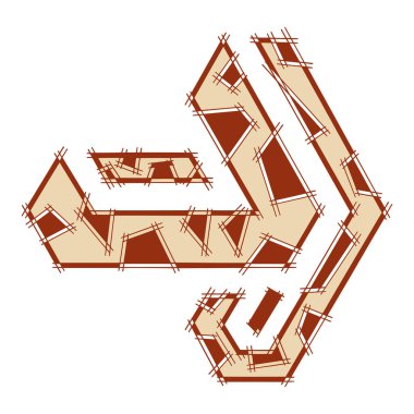 Kırmızı çizgilerin çizik çizgilerinden çıkan görsel aksanla kaymaklı sağ ok, üç farklı şeritten oluşur.