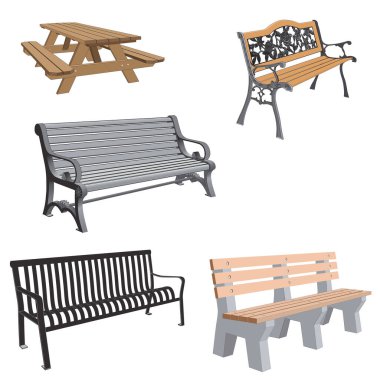 Beş Park Bench ve Piknik Masası