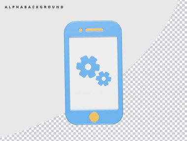 Vektör akıllı telefon simgesi. mavi ve turuncu renkli beyaz arkaplan