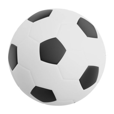 3D Render futbol topu çizimi. Beyaz arkaplanda izole