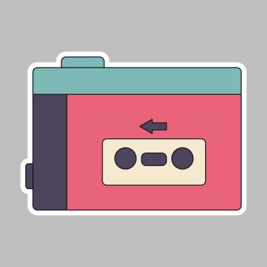 Retro kaset, 80 'lerin ve 90' ların müziğinin sembolü. Nostalji kavramı, klasik müzik, ses teknolojisi.