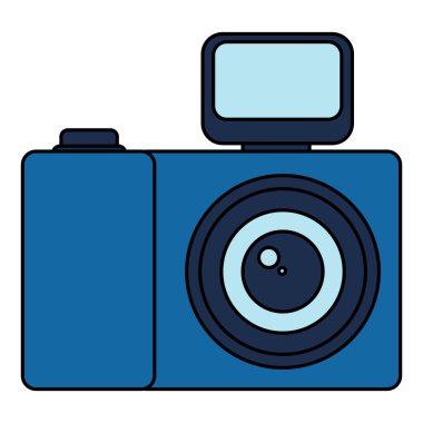 Mavi Kamera Simgesi. Fotoğraf, Dijital ve Resim Yakalama Sembolü