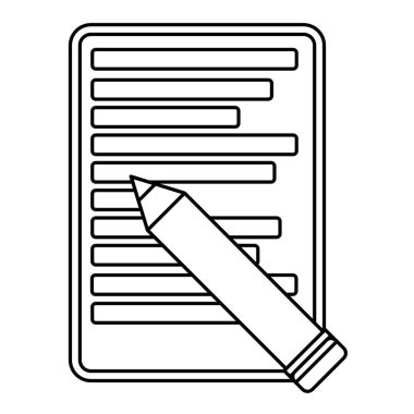 Kağıt üzerine kalem. Basit Yazma, Not ve Liste Simgesi