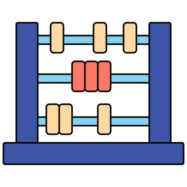 Renkli Abaküs Simgesi. Eğitim, Matematik ve Sayma Aracı