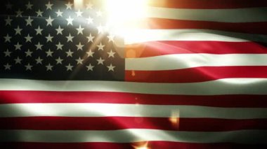 Ağır çekimde sarhoş. Amerikan bayrağı.