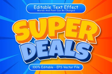 Süper dağıtımı düzenlenebilir metin efekti 3 Boyut Kabartma çizgi film biçimi