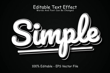 Basit düzenlenebilir metin efekti 3 Boyut Kabartma modern biçim