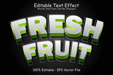 Taze meyve düzenlenebilir metin efekti 3 Boyut Kabartma modern biçim