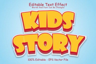 Çocuk Hikayesi Düzenlenebilir Metin Efekti 3 Boyutlu Kabartma Çizgi Film Biçimi