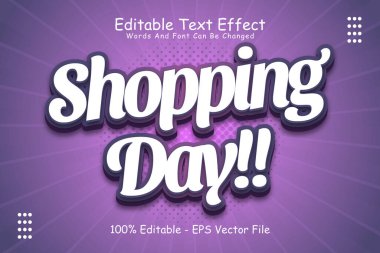 Alışveriş Günü Düzenlenebilir Metin Efekti 3 Boyut Kabartma Modern Biçim