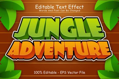 Orman Macerası Düzenlenebilir Metin Efekti 3 Boyutlu Kabartma Çizgi Film Biçimi