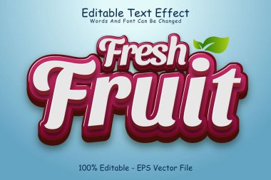 Taze meyve düzenlenebilir metin efekti 3 Boyut Kabartma modern biçim
