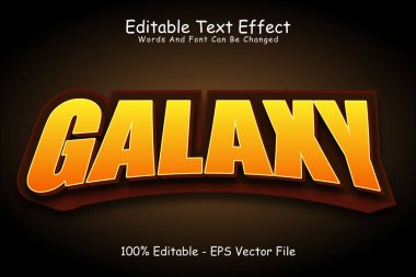 Galaksi düzenlenebilir metin efekti 3 boyut kabartma modern biçimi