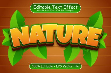 Doğa düzenlenebilir metin efekti 3 boyut kabartma biçimi