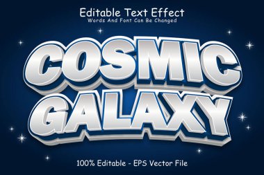 Kozmik Galaksi Düzenlenebilir Metin Efekti 3 Boyut Kabartma Modern Biçim