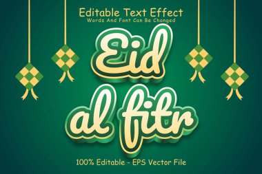 Kurban Al Fitr Düzenlenebilir Metin Efekti 3 Boyut Kabartma Modern Biçim
