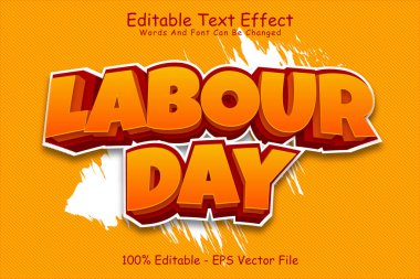 İşçi günü düzenlenebilir metin efekti 3 boyut kabartma biçimi