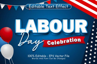 İşçi Bayramı Kutlaması Düzenlenebilir Metin Efekti 3 Boyutlu Kabartma Modern Biçim
