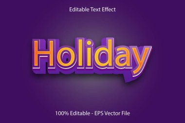 Tatil Düzenlenebilir Metin Efekti 3 d kabartma biçimi tasarımı