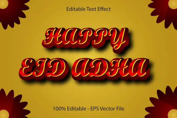 stock vector Happy Eid Adha Editable text Effect 3d Emboss Cartoon Style Design