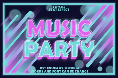 müzik partisi düzenlenebilir metin efekti kabartma biçimi