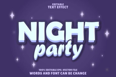 gece partisi düzenlenebilir metin efekti kabartma neon biçimi