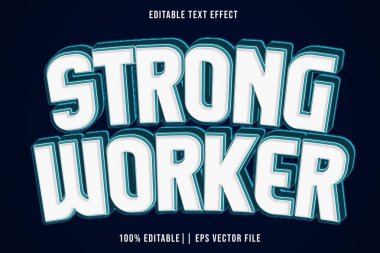 Güçlü İşçi Düzenlenebilir Metin Efekti 3B Kabartma Biçimi