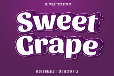 Tatlı Üzüm Düzenlenebilir Metin Efekti 3 Boyutlu Kabartma Biçimi