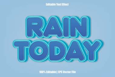 Rain Today Düzenlenebilir Metin Efekti 3B Kabartma Biçimi