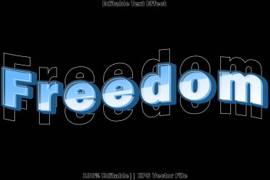 Özgürlük Düzenlenebilir Metin Efekti 3 Boyutlu Kabartma Biçimi