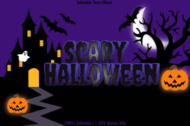 Korkunç Cadılar Bayramı Düzenleme Efekti 3B Kabartma Biçimi