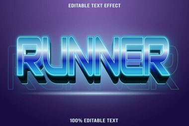 Çalıştırılabilir metin efekti 3d kabartma neon biçimi