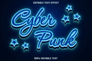 Siber Punk düzenlenebilir metin efekti 3d kabartma neon biçimi