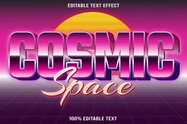 Kozmik Boşluk düzenlenebilir metin efekti 3D kabartma 80 'in biçimi
