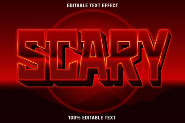 Korkutucu düzenlenebilir metin efekti 3d modern kabartma