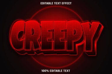 Ürkütücü düzenlenebilir metin efekti 3d modern kabartma