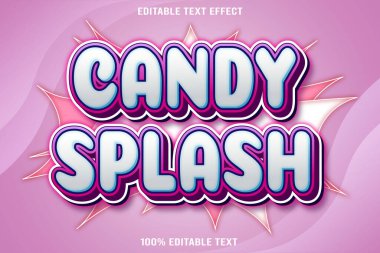 Candy Splash düzenlenebilir metin efekti 3d kabartma biçimi