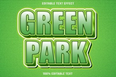 Green Park düzenlenebilir metin efekti 3D kabartma biçimi