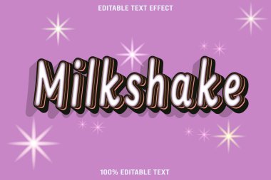 Milkshake düzenlenebilir metin efekti 3d kabartma biçimi