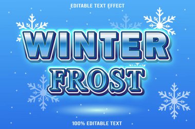 Kış Buzu düzenlenebilir metin efekti 3D modern kabartma