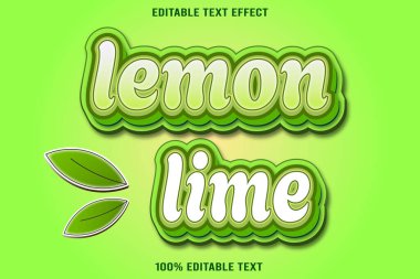 Lemon Lime düzenlenebilir metin efekti 3d kabartma biçimi