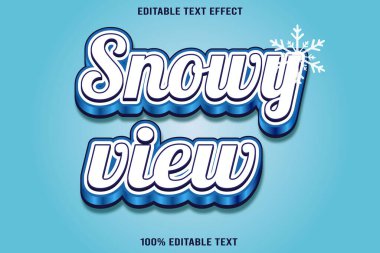 Karlı Görünüm düzenlenebilir metin efekti 3d kabartma çizgi film biçimi