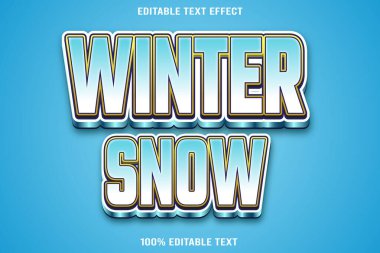 Kış Karı düzenlenebilir metin efekti 3d modern kabartma