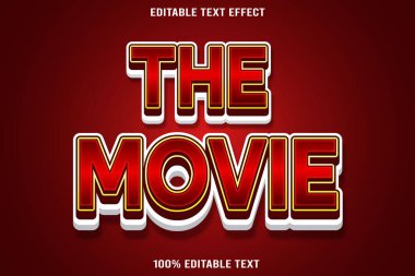 Film düzenlenebilir metin efekti 3d kabartma biçimi